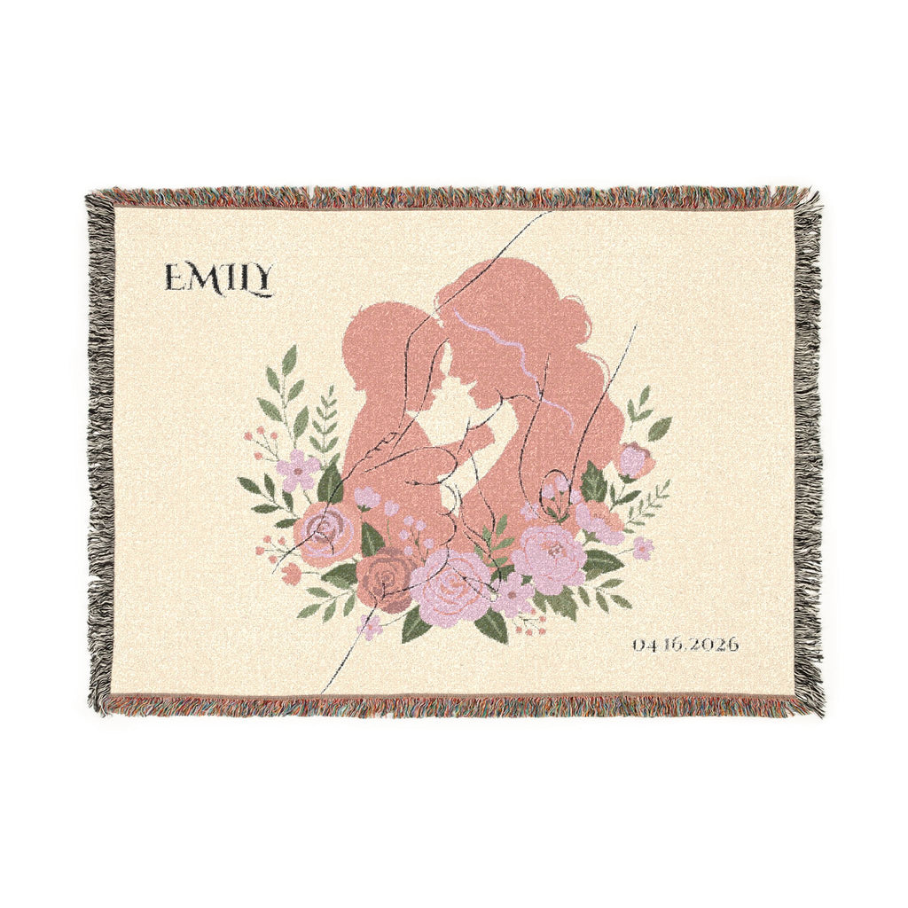 Custom Baby Woven Blanket | Rose Embrace Throw