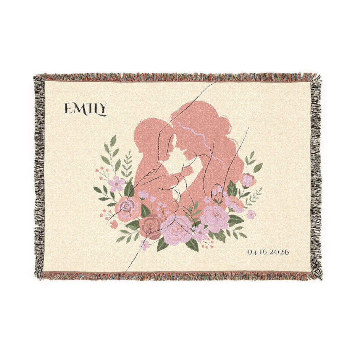 Custom Baby Woven Blanket | Rose Embrace Throw