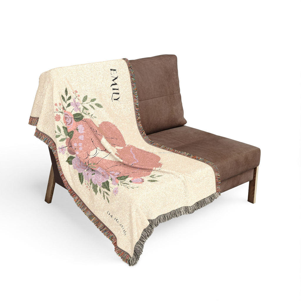 Custom Baby Woven Blanket | Rose Embrace Throw