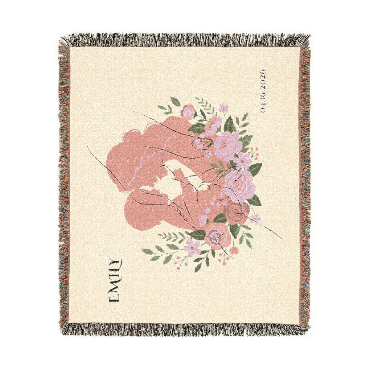 Custom Baby Woven Blanket | Rose Embrace Throw
