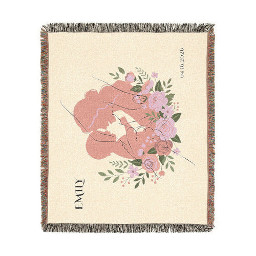 Custom Baby Woven Blanket | Rose Embrace Throw